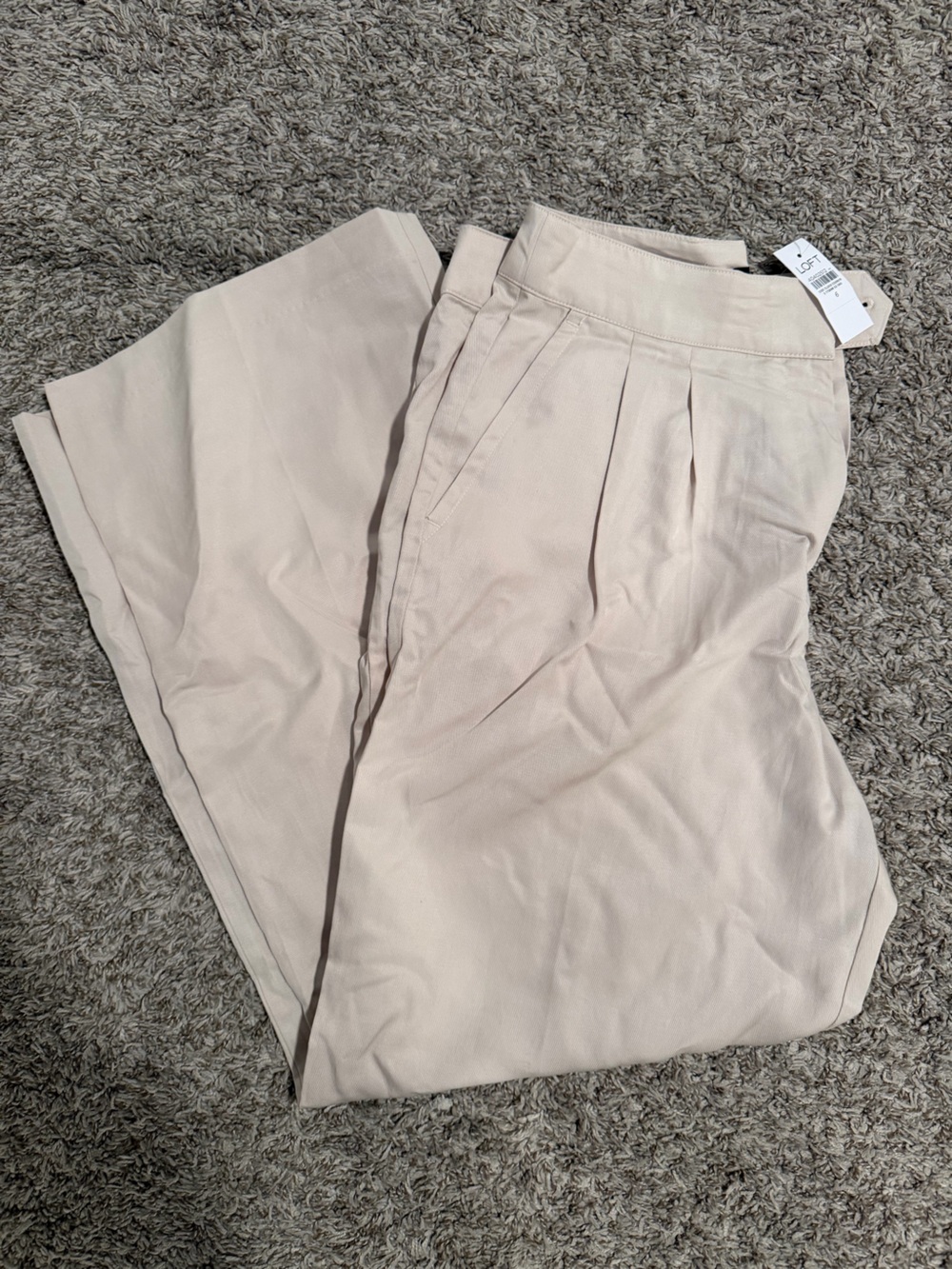 NWT LOFT Light Tan Pleated  Versa Trouser